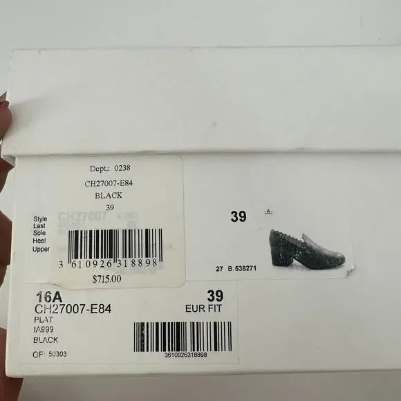 Chloe Leather Scalloped Accent Pumps Loafer Heel - Picture 2 of 9